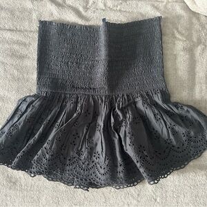 Hollister Black Smocked Lace Tank Top